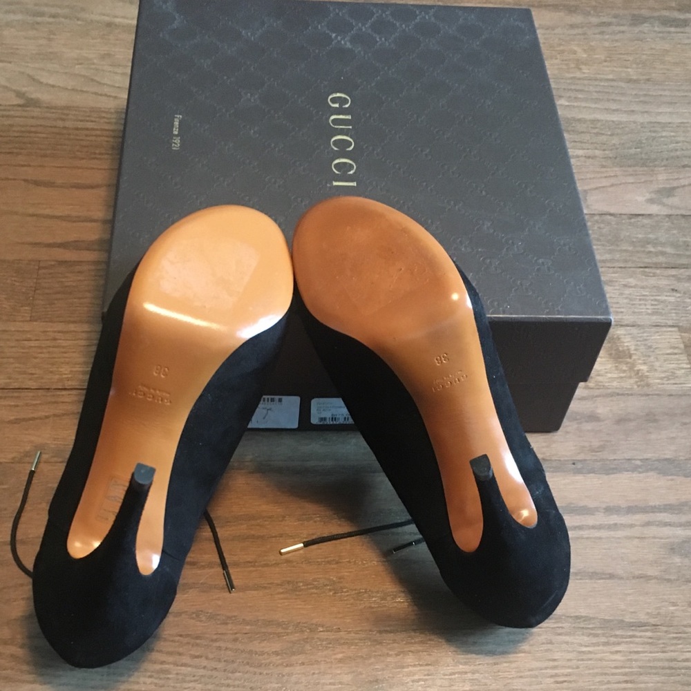 Gucci Suede High Heeled Ankle Boots *Never Worn* - Picture 5 of 6